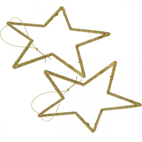 Product Christmas decoration star pendant golden glitter 12cm 12pcs