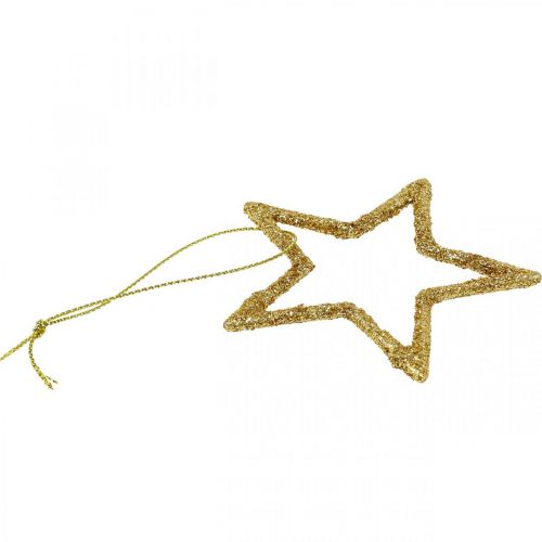 Floristik24 Christmas Decoration Star Pendant Golden Glitter 7.5cm 40 pcs