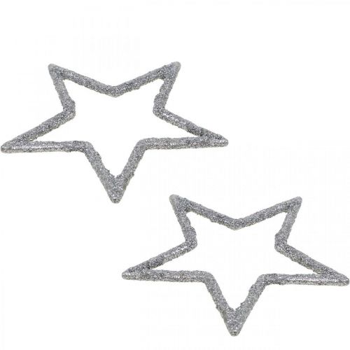 Product Scatter Decoration Christmas Stars Silver Glitter Ø4cm 120 pcs
