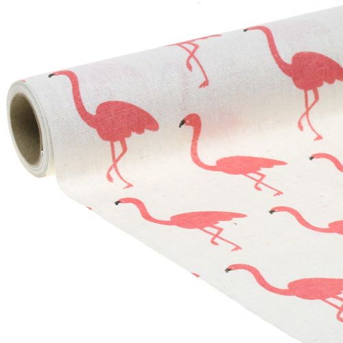 Product Decorative fabric flamingo white-pink 30cm x 3m
