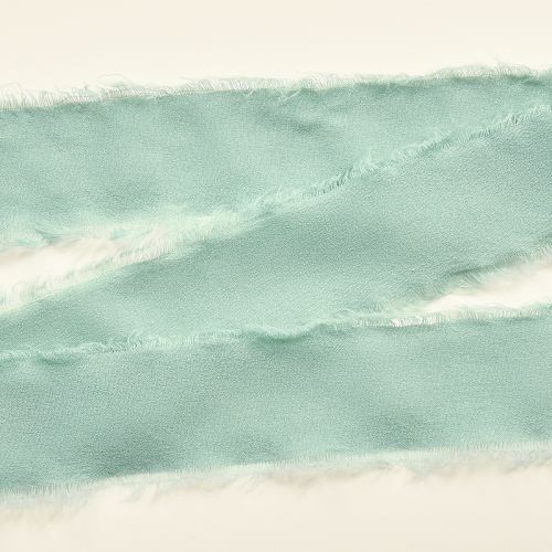Product Fabric ribbon decorative ribbon with fringes sage green 40mm 15m