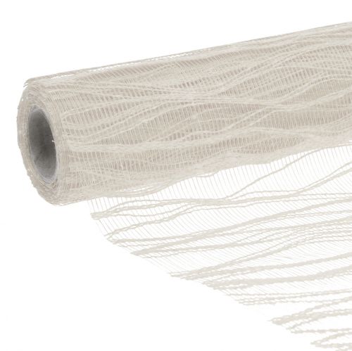 Floristik24 Fabric ribbon table runner cream 26cm x 300cm
