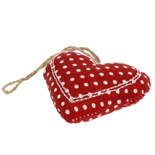 Floristik24 Fabric heart mix for hanging red, white, nature 6cm 6pcs
