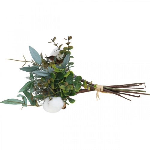 Product Artificial flower bouquet, green and white, winter decoration, 33cm, artificial