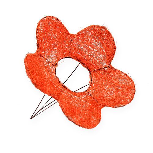 Floristik24 Sisal flower cuff orange Ø20cm 10pcs