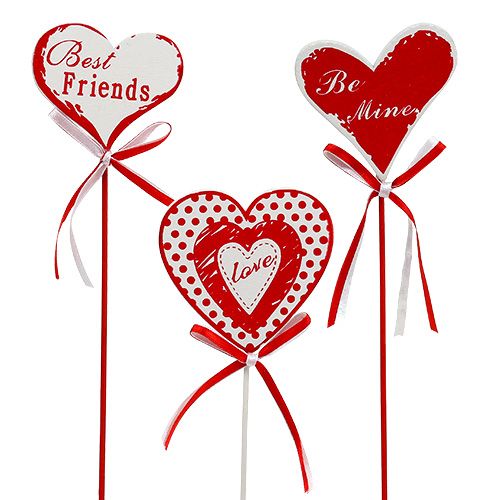 Product Heart-shaped bouquet plugs, Valentine&#39;s Day, flower decoration H6cm 6pcs