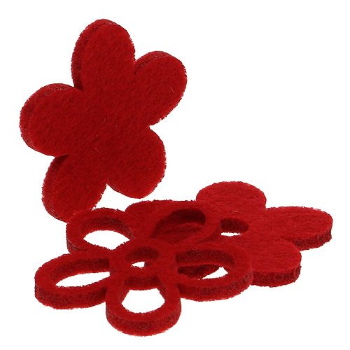 Product Scatter deco felt flower red assorted in the mix Ø4cm 72pcs