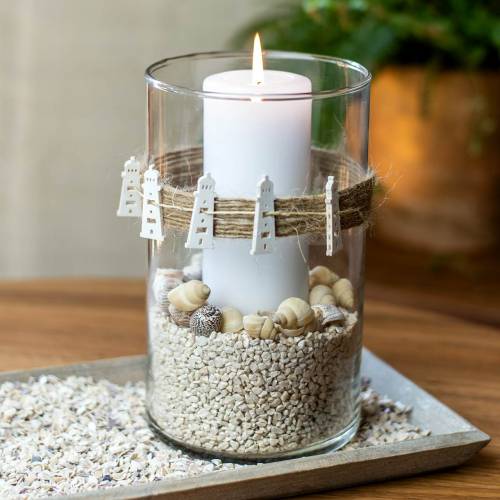 Product Scatter decoration lighthouse wood natural 4cm 72 pcs