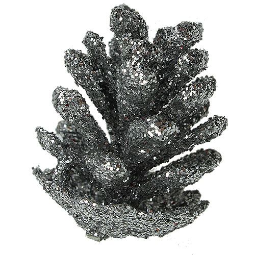 Floristik24 Pine cones silver 3cm 48 pcs