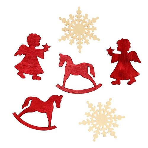 Scatter assortment Christmas red-white 4cm 72 pcs
