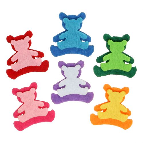 Product Scattered bear made of felt assorted colors 3.5cm x 3.5cm 100pcs