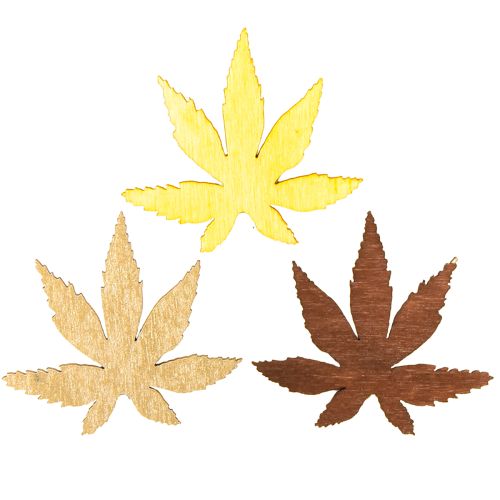 Floristik24 Scatter decoration leaves yellow, brown, platinum assorted 4cm 72 pcs