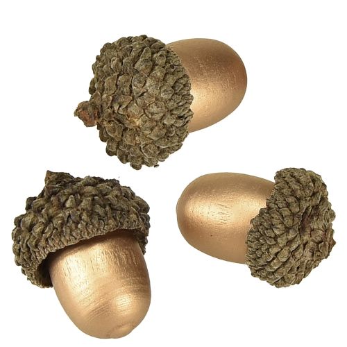 Floristik24 Scatter decoration acorns autumn winter gold 3cm 36 pcs