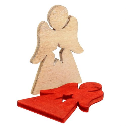 Floristik24 Wooden Christ children for scattering red, natural 4cm 72 pcs