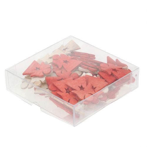 Floristik24 Wooden Christ children for scattering red, natural 4cm 72 pcs