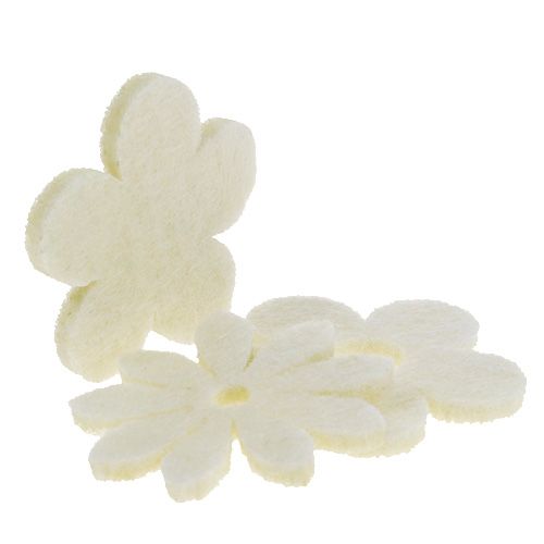 Floristik24 Scattered felt flower cream Ø3.5cm 96p