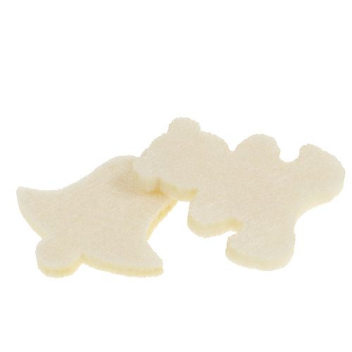 Floristik24 Scatter decoration felt figures cream 3cm 72 pcs