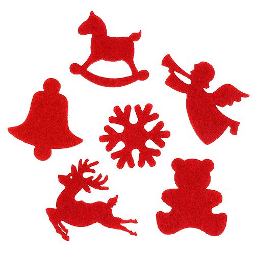 Floristik24 Scatter decoration felt figures red 3cm 72 pcs