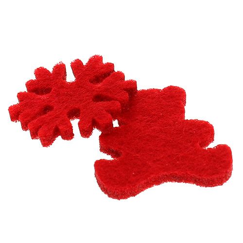 Floristik24 Scatter decoration felt figures red 3cm 72 pcs