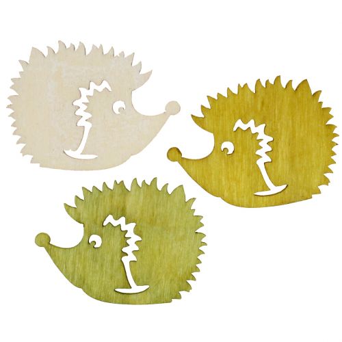 Floristik24 Scatter decoration hedgehog made of wood, colored assorted 4 cm 72 pcs