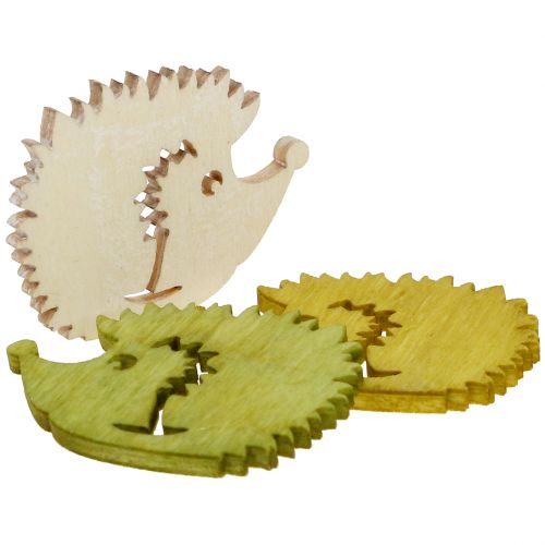 Floristik24 Scatter decoration hedgehog made of wood, colored assorted 4 cm 72 pcs