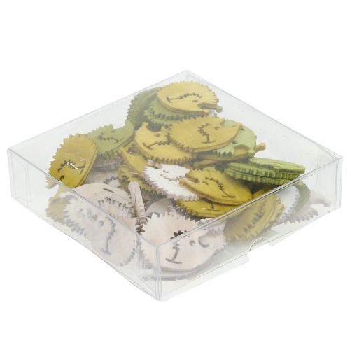 Floristik24 Scatter decoration hedgehog made of wood, colored assorted 4 cm 72 pcs