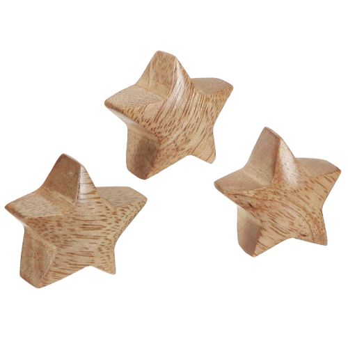 Product Scatter decoration wood mini stars Advent decoration mango wood 3cm 9 pcs