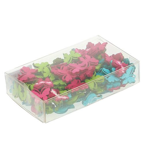 Product Streudeko wood bird butterfly assorted colors 2cm