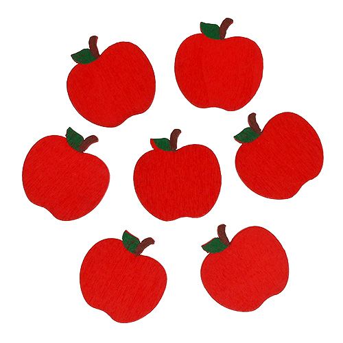 Floristik24 Scatter decoration wood apple red 3cm 72 pcs