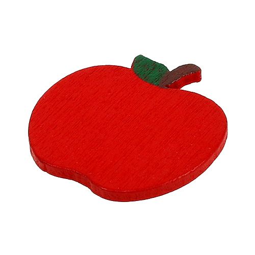 Floristik24 Scatter decoration wood apple red 3cm 72 pcs