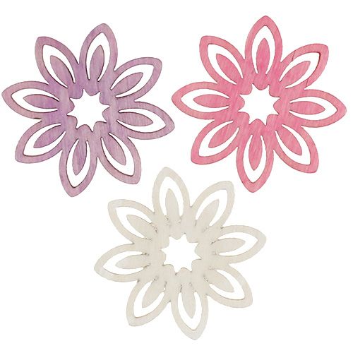 Floristik24 Scatter decoration wooden blossom Ø4cm 72 pcs