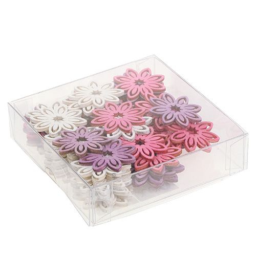 Floristik24 Scatter decoration wooden blossom Ø4cm 72 pcs