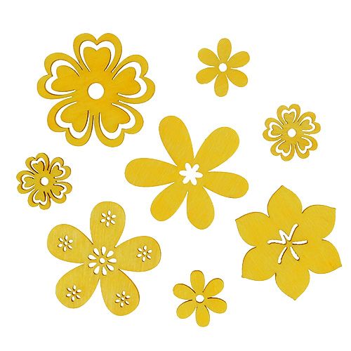 Floristik24 Scattered wood flower yellow 2cm - 4cm 96p