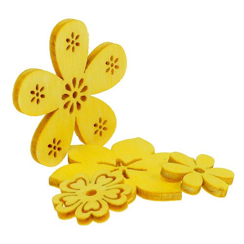 Floristik24 Scattered wood flower yellow 2cm - 4cm 96p