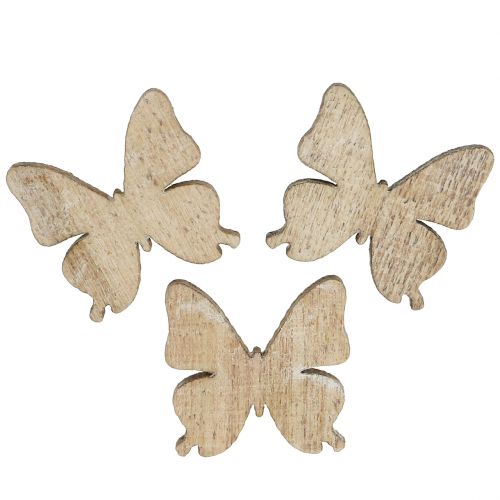 Scatter Decoration Butterfly Wood Natural 2cm 144 Pcs