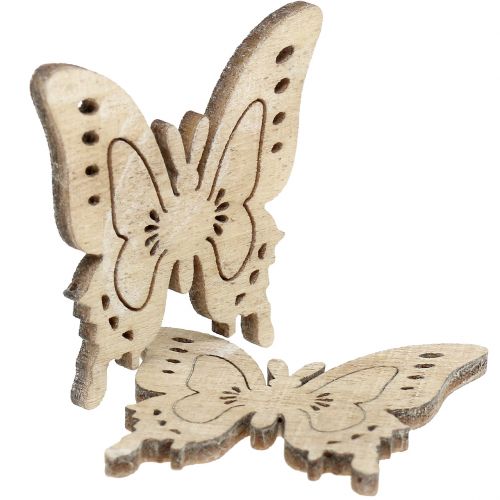 Floristik24 Scatter decoration butterfly natural 4cm x 4cm 72 pcs