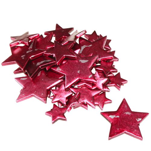 Floristik24 Confetti Star Decoration Berry Ø3/4/7cm – 2nd Choice – 44 pcs