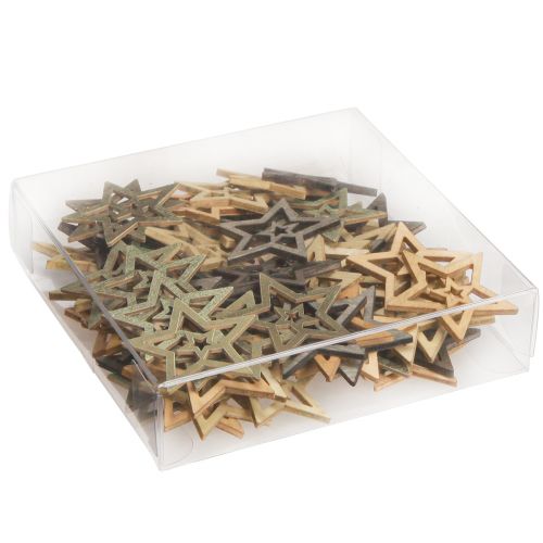 Floristik24 Christmas decoration wooden stars 4 colours Ø4cm 72 pcs