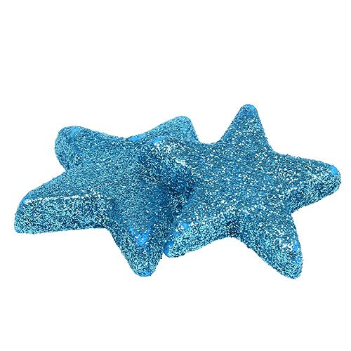 Floristik24 Scatter decoration Christmas star turquoise 3.5-4.5cm 24 pcs
