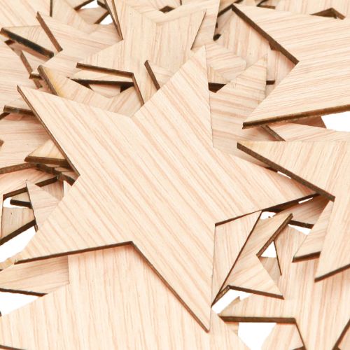 Product Scatter Decoration Christmas Stars Natural Brown Ø3–5.5cm 48 pcs