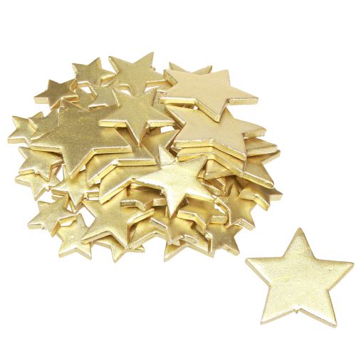 Floristik24 Scattered decoration stars gold Ø3/5/7cm – 2nd choice – 44 pieces
