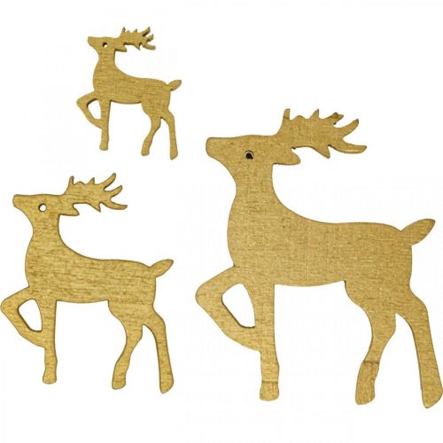 Floristik24 Scatter decoration Christmas scatter pieces wood decoration reindeer 50 pieces