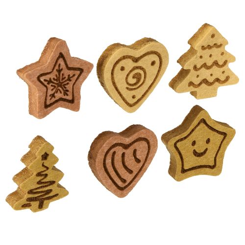 Floristik24 Scatter decoration Christmas table decoration wood fiber assorted 4cm 12pcs