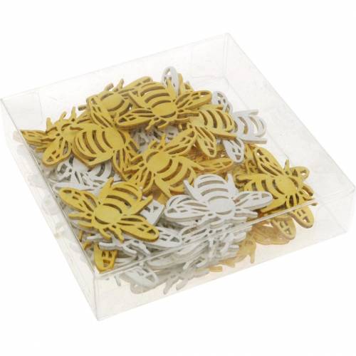Floristik24 Scatter decoration bee, spring, wooden bees for crafting, table decoration 48 pcs
