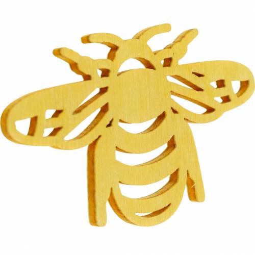 Floristik24 Scatter decoration bee, spring, wooden bees for crafting, table decoration 48 pcs