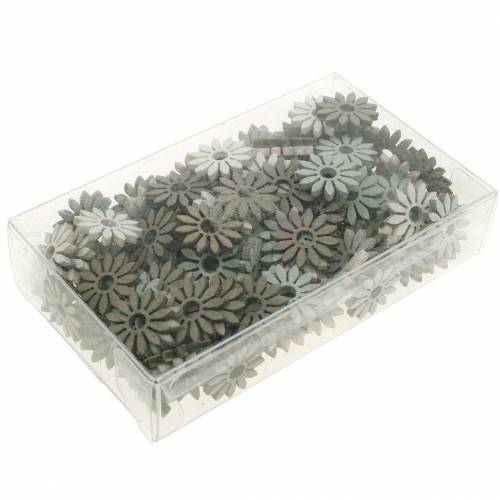 Floristik24 Scatter deco flower brown, light gray, white wooden flowers to scatter 144St
