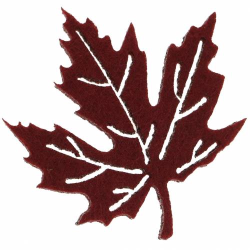 Floristik24 Scatter decoration autumn leaves felt Bordeaux/Cream/Green 72 pcs