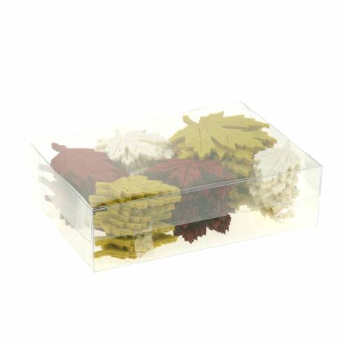 Floristik24 Scatter decoration autumn leaves felt Bordeaux/Cream/Green 72 pcs