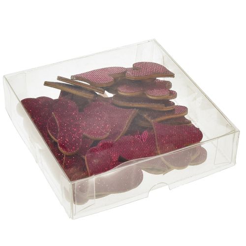 Product Scatter decoration heart purple 3-5cm 48 pcs