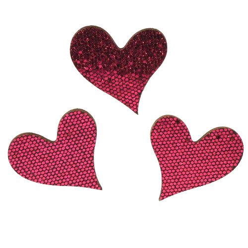 Scatter decoration heart purple 3-5cm 48 pcs